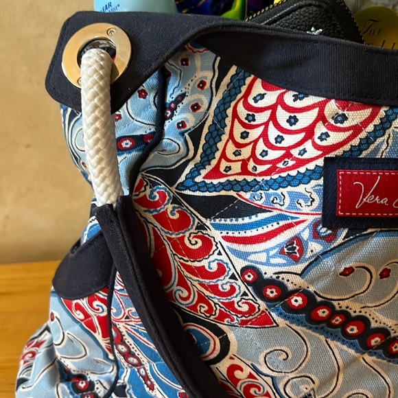 Vera Bradley Anchor Tote in blue Seaside Paisley with rope handles - Picture 3 of 9